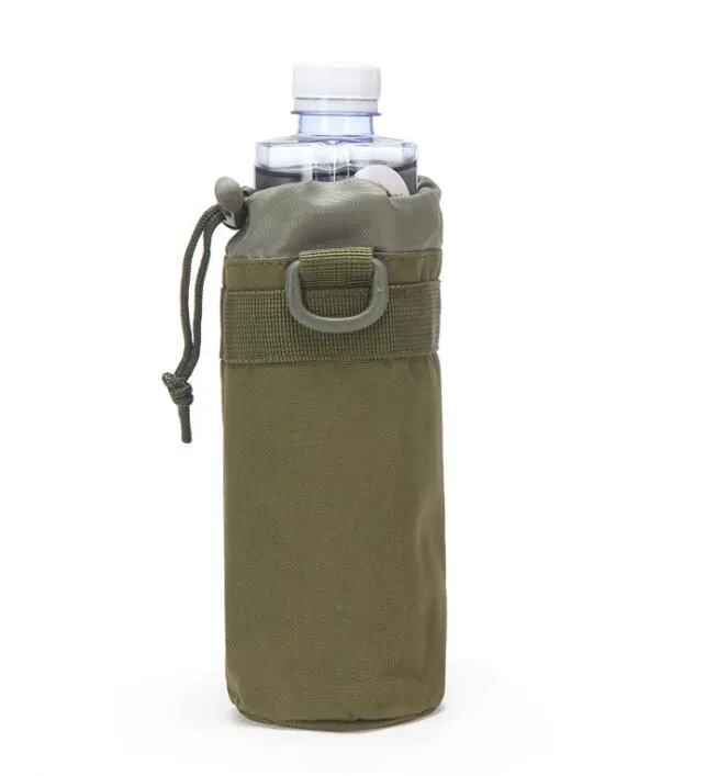 Tactical camo cup holder outdoor sports water bottle sleeve portable hiking traveling cycling mount packs adjustable protecting bag