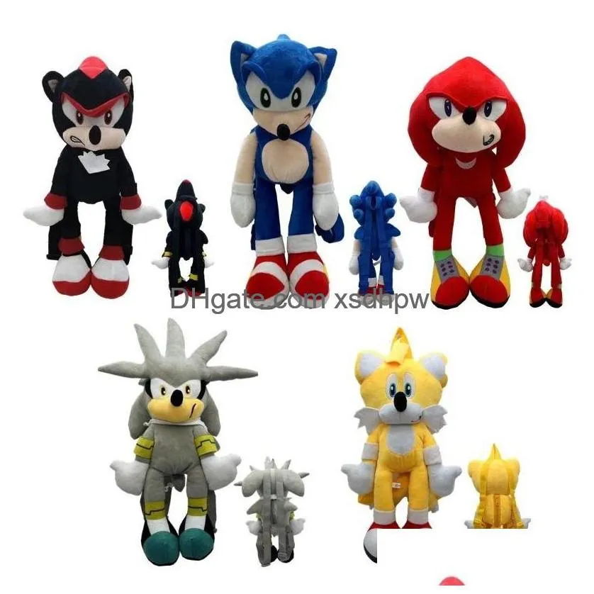 wholesale anime 25-45cm sonic hedgehog plush toy childrens play companion cute backpack holiday gift