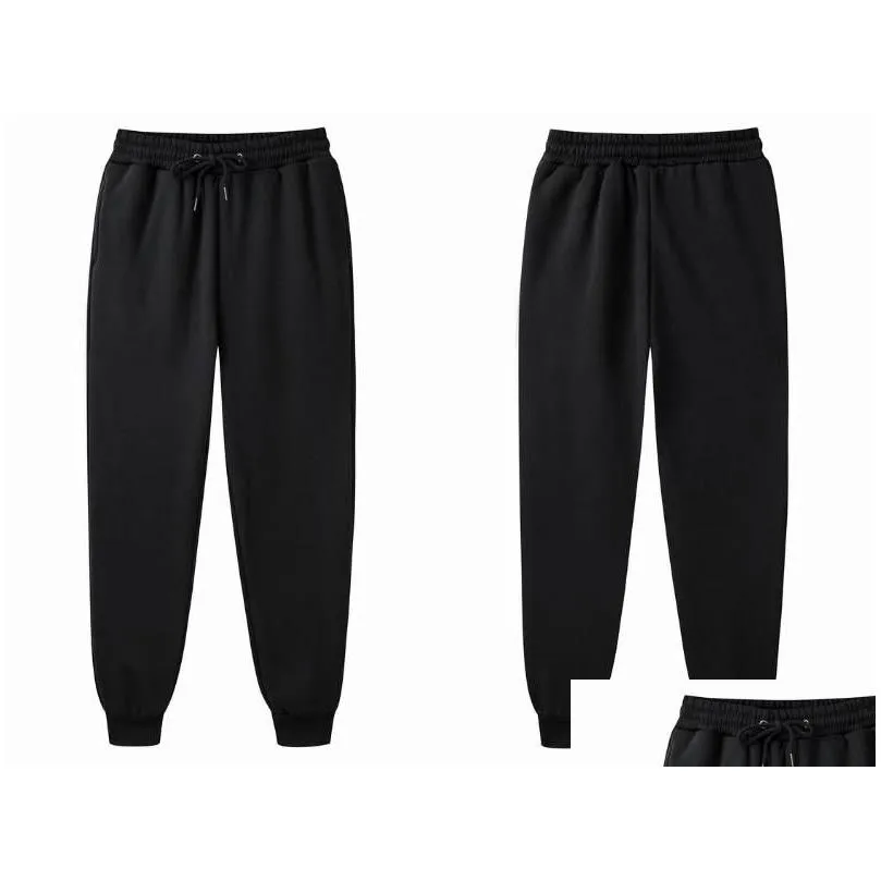 Men`S Pants Men Sweatpants Fashion Brand Solid Color Black White Pink Thick Autumn Trousers Elasticated Waist Casual 2021 3Xl Mens Dr Dhh2I