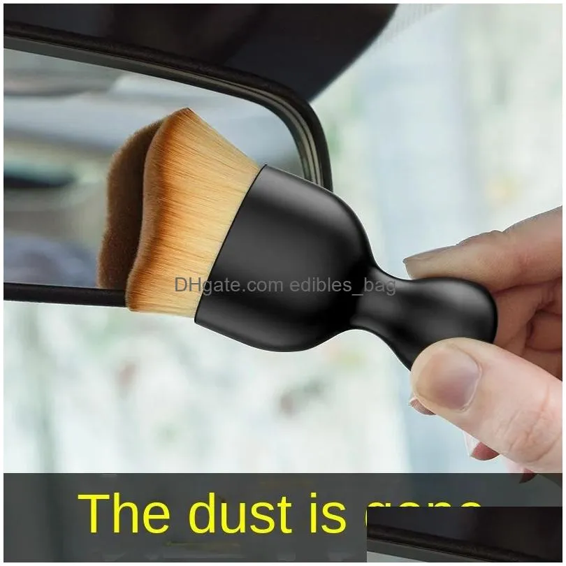 car air vent cleaning soft brush with casing car interior cleaning tool artificial car brush car crevice dusting car detailing