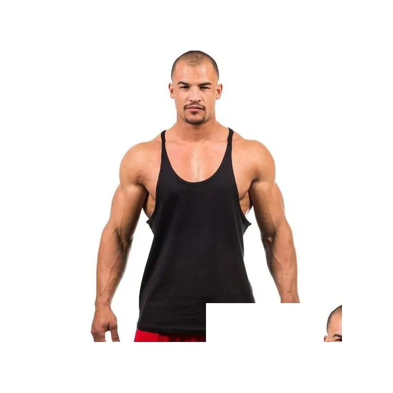 Men`S Tank Tops Bodybuilding Brand Top Men Clothing Undershirt Sleeveless Man Stringer Fitness Shirt Singlet Workout Drop Delivery Ap Dhtql