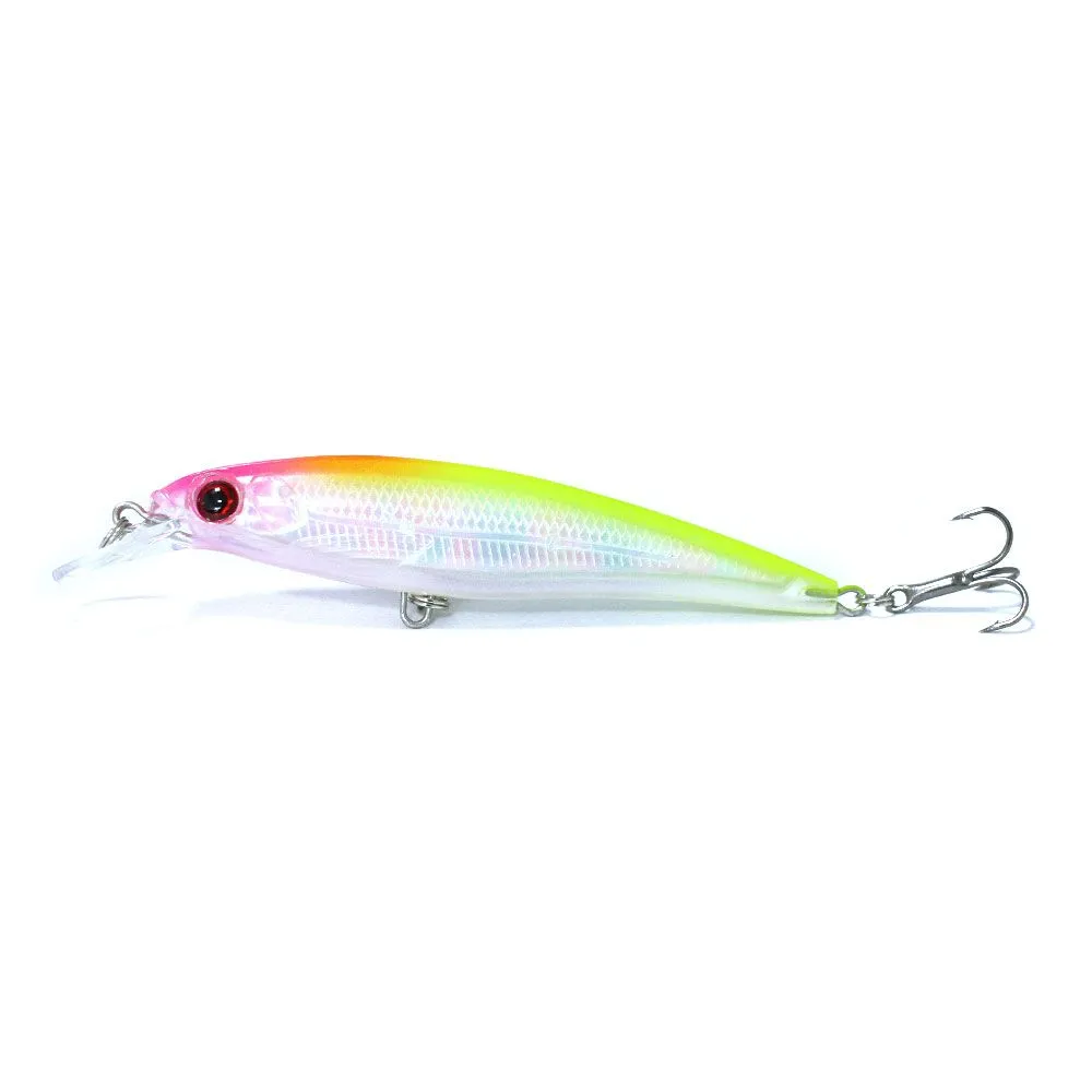 50pcs/lot Laser Minnow fishing Lures Hard bait Stick bait 11CM 13.4G 4# hooks popular fishing lures 8 colors (MI027)
