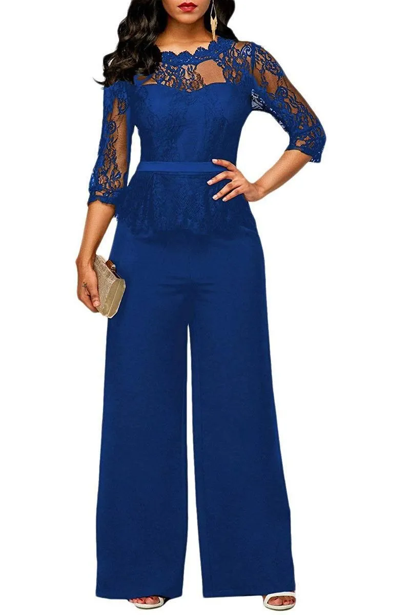 Women`s Jumpsuits & Rompers UK Womens 4 Colour Evening Party Playsuit Ladies Lace Long Jumpsuit Size 8-14