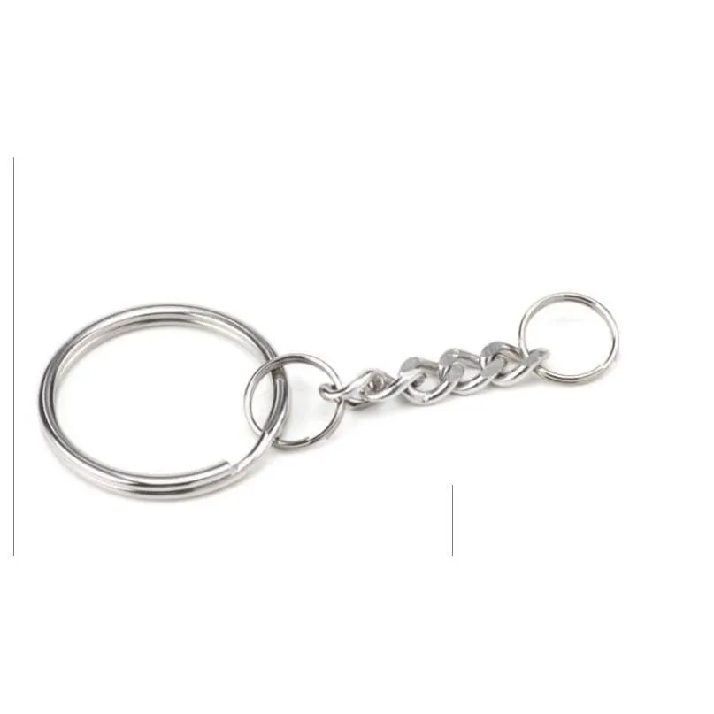 Outdoor Gadgets Polished 25Mm Keyring Keychain Split Ring With Short Chain Key Rings Women Men Diy Chains Accessories Drop Delivery Sp