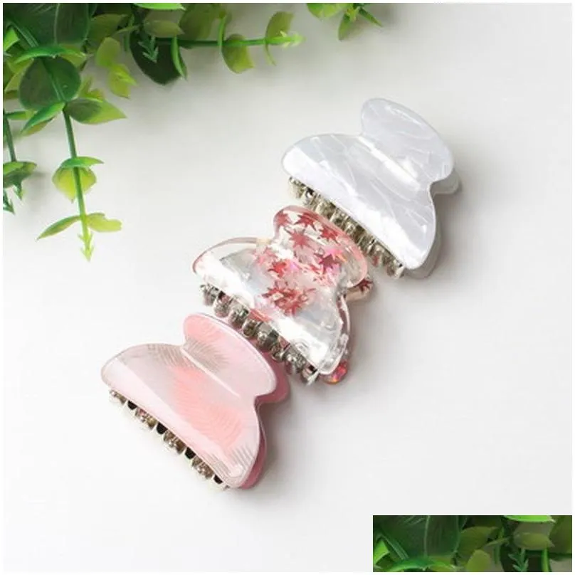 3pack Hair Clip Daisy Acrylic Plastic Small Hair Claw For Women Girls Fashion Gold Crab For Tins Accessories4834550