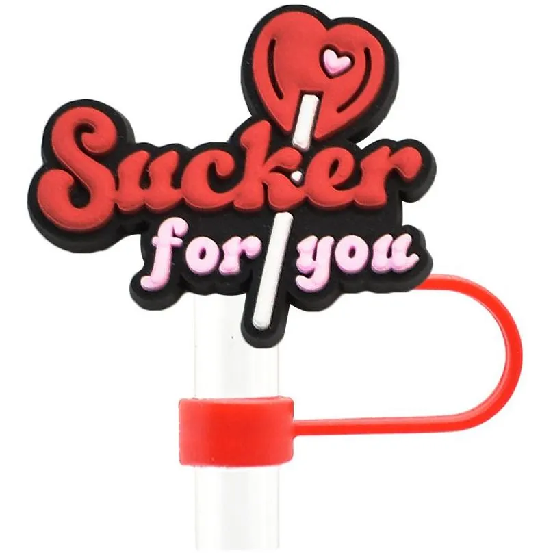  lovers 10mm straw cover straw cap pvc soft rubber personality party decoration dustproof straw sleeve cap