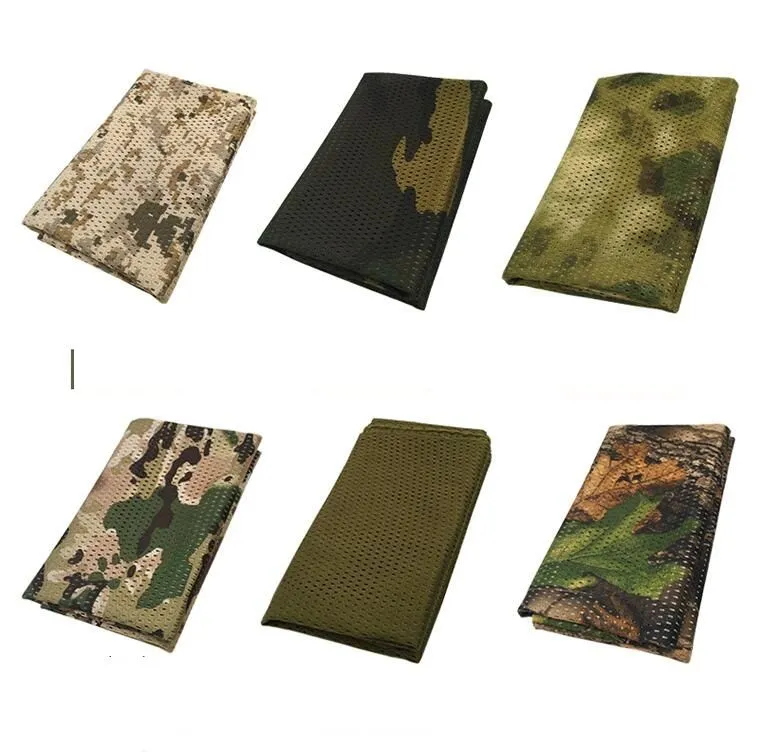 camouflage Tactical scarf summer breathable mesh Jungle Protective scarves outdoor hiking camping neck scarf bike cycling sport