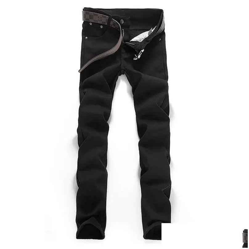 Men`S Jeans Mens 2021 Spring High Quality Straight Denim Casual Men Long Pants Trousers Classical Jean Drop Delivery Apparel Clothing Dhloe