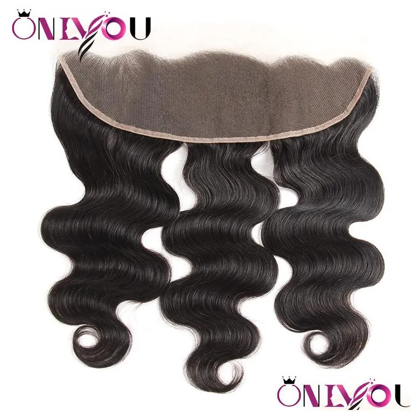 Peruvian Body Wave Bundles with Lace Frontal Brazilian Deep Wave Kinky Curly Virgin Human Hair Weave 34 Bundles with Frontal