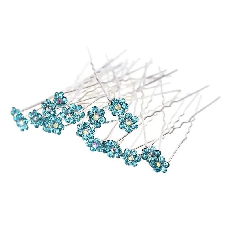 40pcsLot Women Rhinestone U Shape Hairpins For Bridal Wedding Accessories Flower Crystal Hair Pins Clip Bridesmaid Jewelry8856915