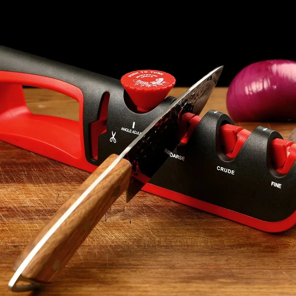 Knife Sharpener 5 in 1 Adjustable Angle Black Red Kitchen Grinding Machine Professional Knife Scissors Sharpening Tools