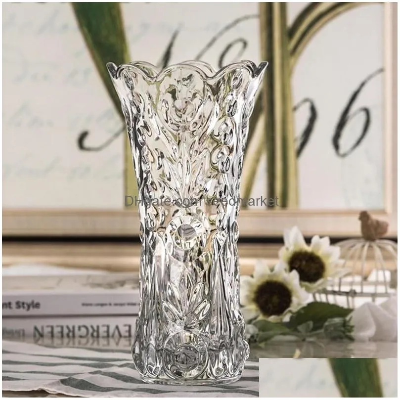 vases european-style desktop glass vase minimalist large capacity flower arrangement for family friends neighbors gift