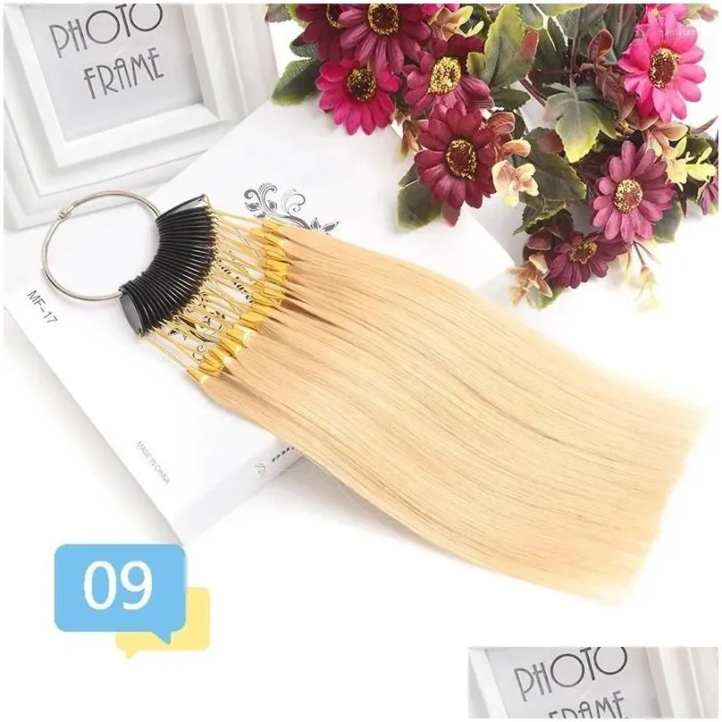 Stand Human Hair Swatch Rings Dye Colors Salon Wig Accessories For Hairdressers Color Ring Extension