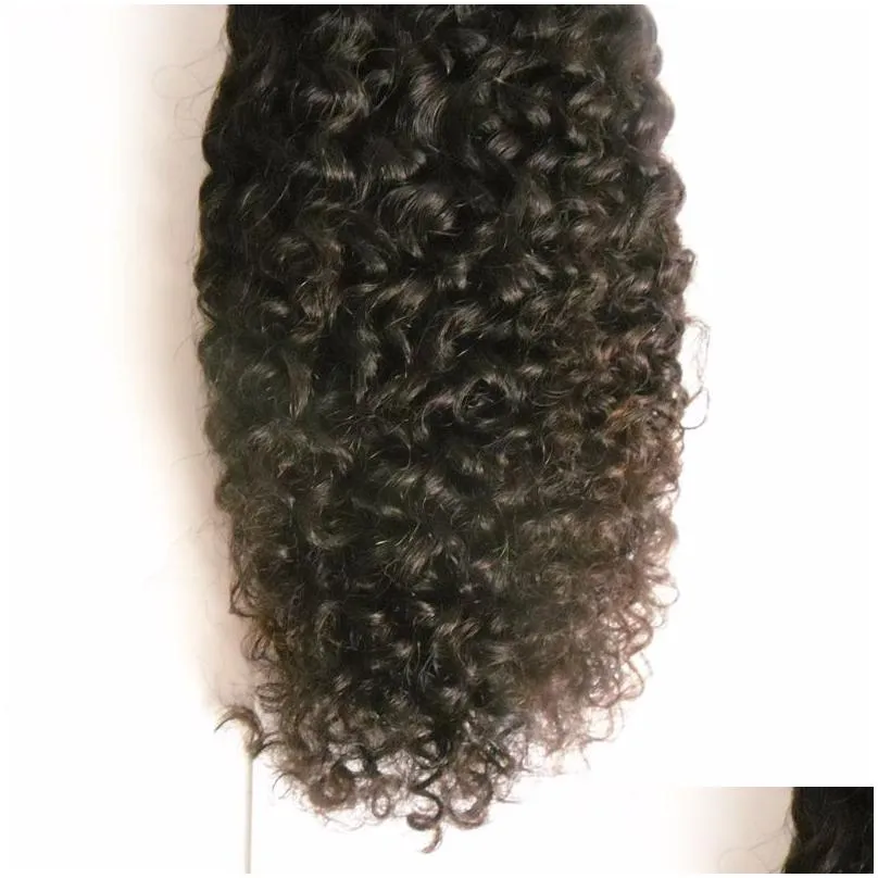 Afro kinky human hair Nail I Tip Hair Extensions 100gstrands Pre Bonded Hair On Keratin Capsules Natural Color 1gStrand5680106