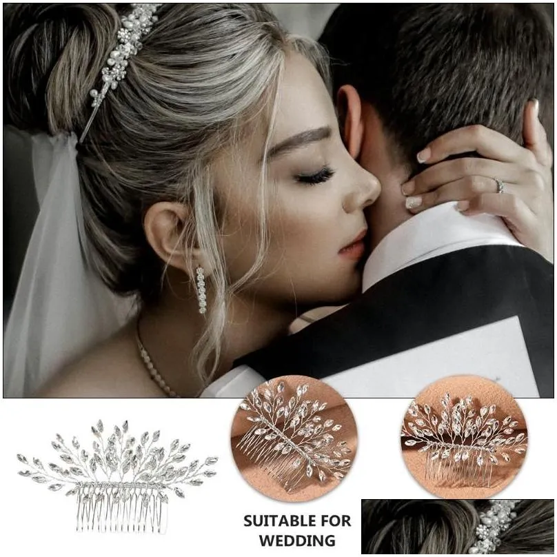 Hair Brushes 1Pc Comb Bridesmaid Bridal Costume Prop Rhinestone Headdress Crystal Headpiece3247937