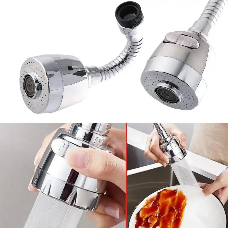 Bathroom Sink Faucets 2 Modes Faucet 360 Degrees Kitchen Water Saving Rotatable Extender Tap Filter Sprayer  Splash-proof