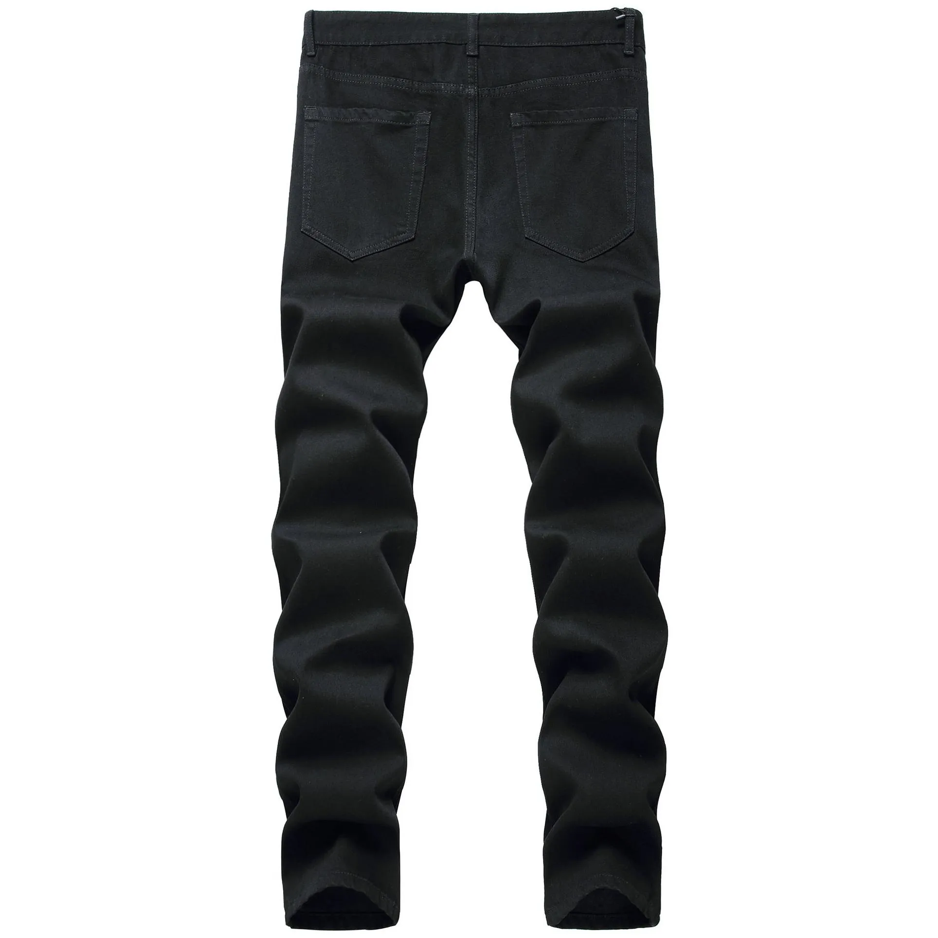 Men`S Jeans 3 Styles Mens Knee Hole Slim Fit Straight Ancient Style New All Season Button Zipped Euroean Wind Biker Pants Street Drop Dh9Pt