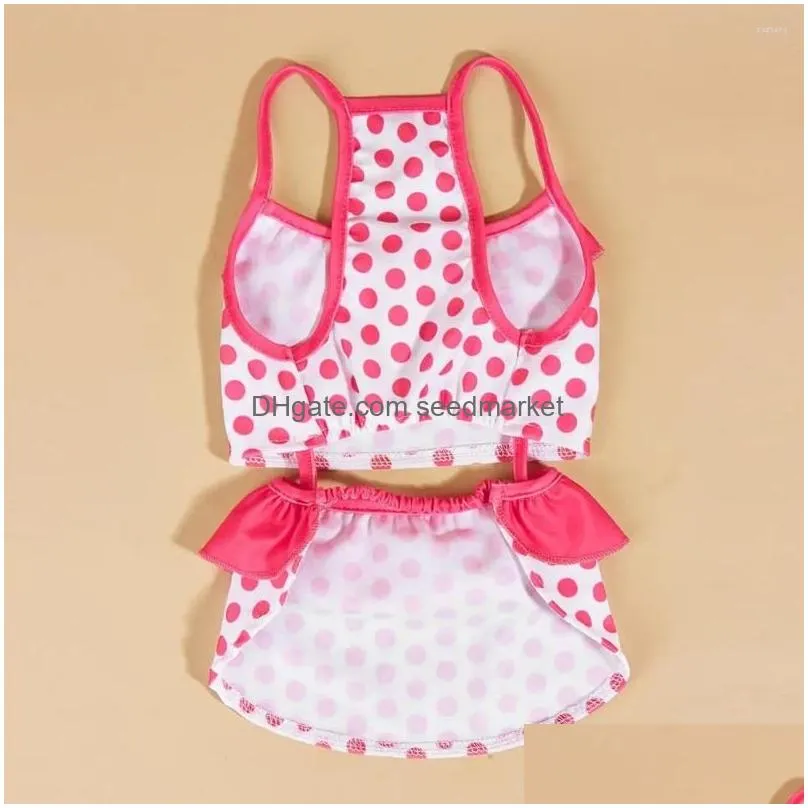 dog apparel swimsuit colorful polka dot pet set for small dogs comfortable beachwear tank top bikini dress cats cute