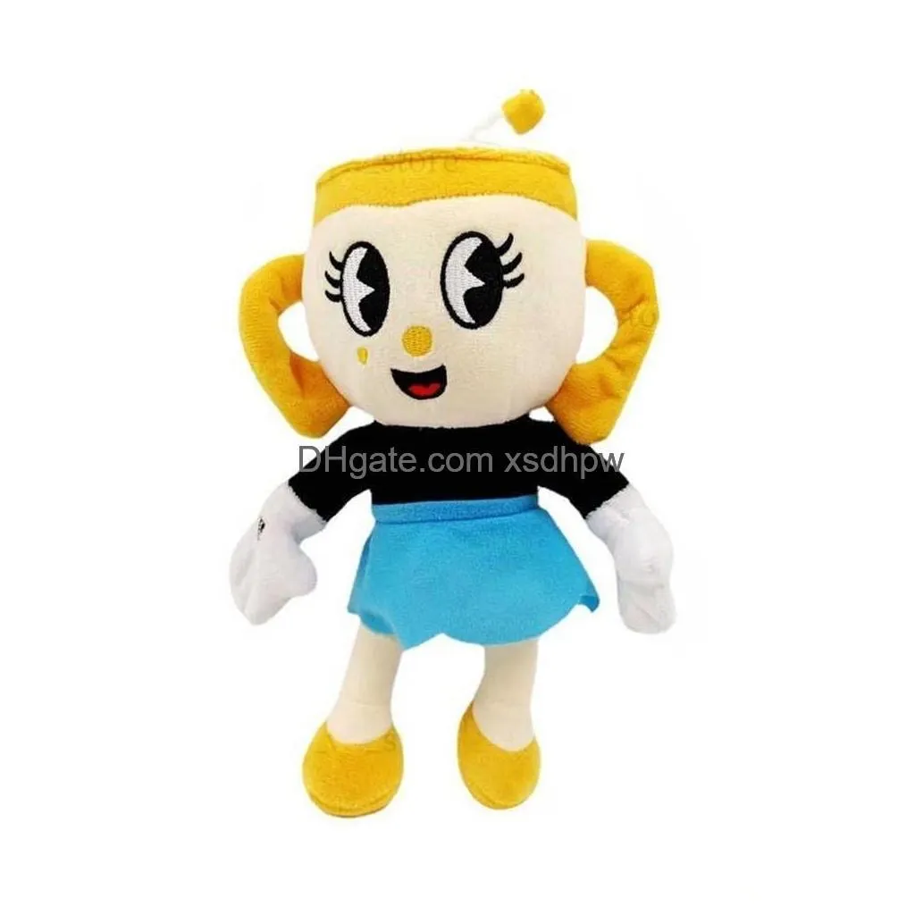 12 style adventure game cuphead plush toy mugman the devil legendary chalice plush dolls toys for ldren gifts 1pc t230815