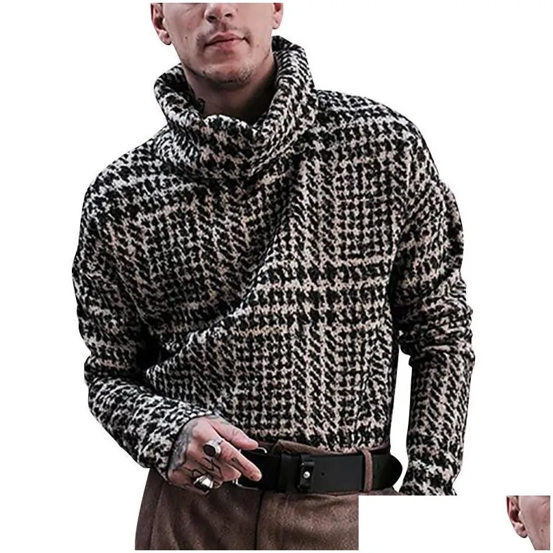 Men`S Sweaters Man Streetwear Clothes Turtleneck Sweater Men L Xl Long Sleeve Knitted Plovers Autumn Winter Soft Warm Drop Delivery A Dhrpj