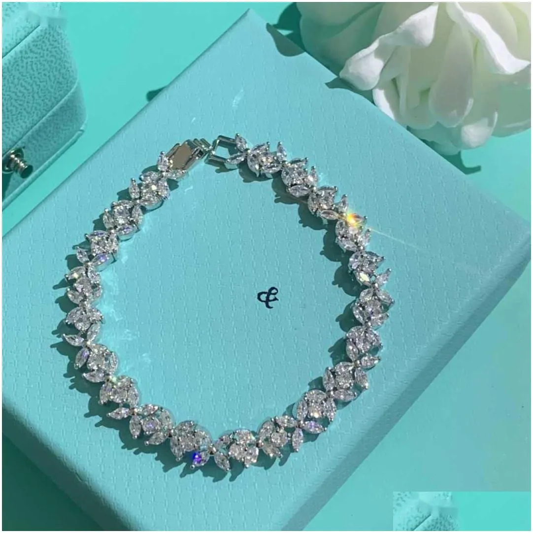 Tennis S Designers Bracelets For Women Charm Bracelet Trendy Fashion Elegant String Of Beads Party Diamond Jewelry Birthday Good Drop Otqn8