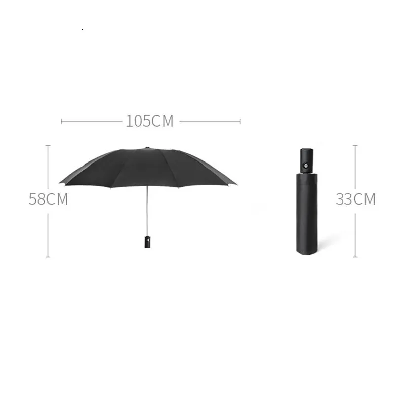 Umbrellas Reverse umbrella does not wet the car automatic umbrella with reflective strip reverse LED umbrella Academy 10 rib 3-fold Y
