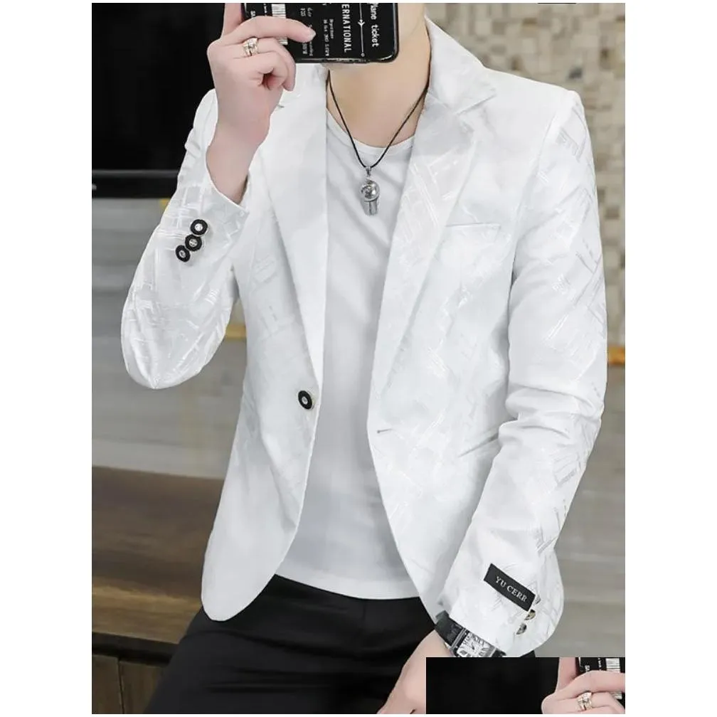 Men`S Suits & Blazers Mens Clothing Fashion Spring High Quality Leisure Business Suit Male Printing Casual Jacket Plus Size 4Xl Drop Dhchs