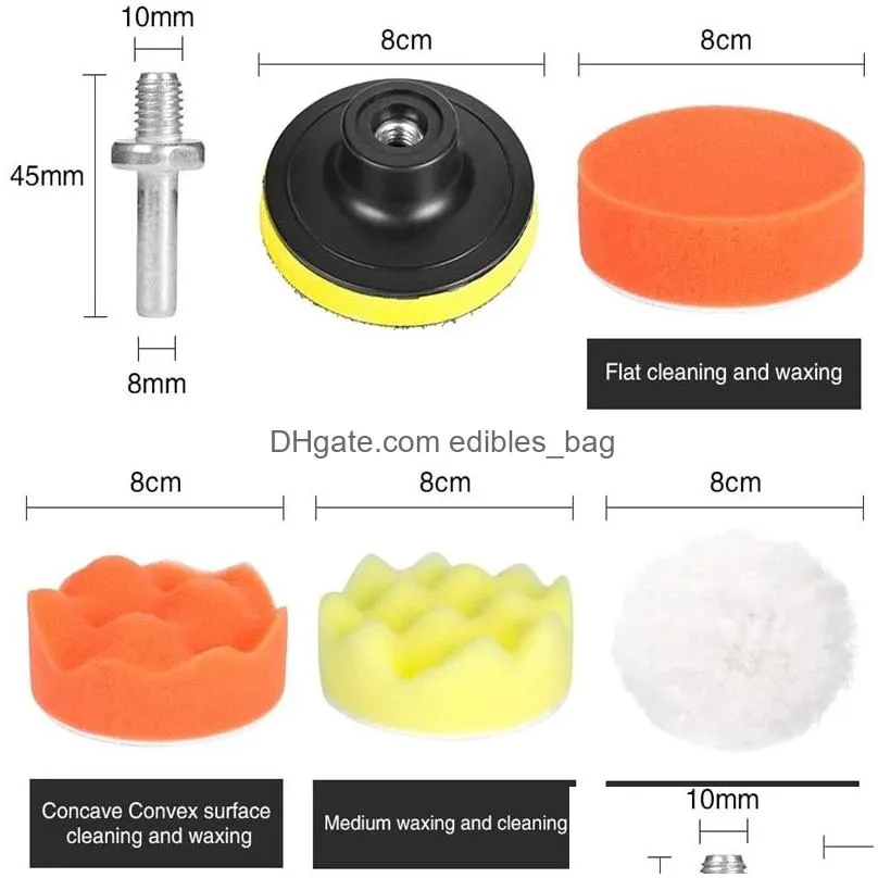 car polishing sponge pads kit foam pad buffer kit polishing machine wax pads for auto motorcycle motor vehicle removes scratches