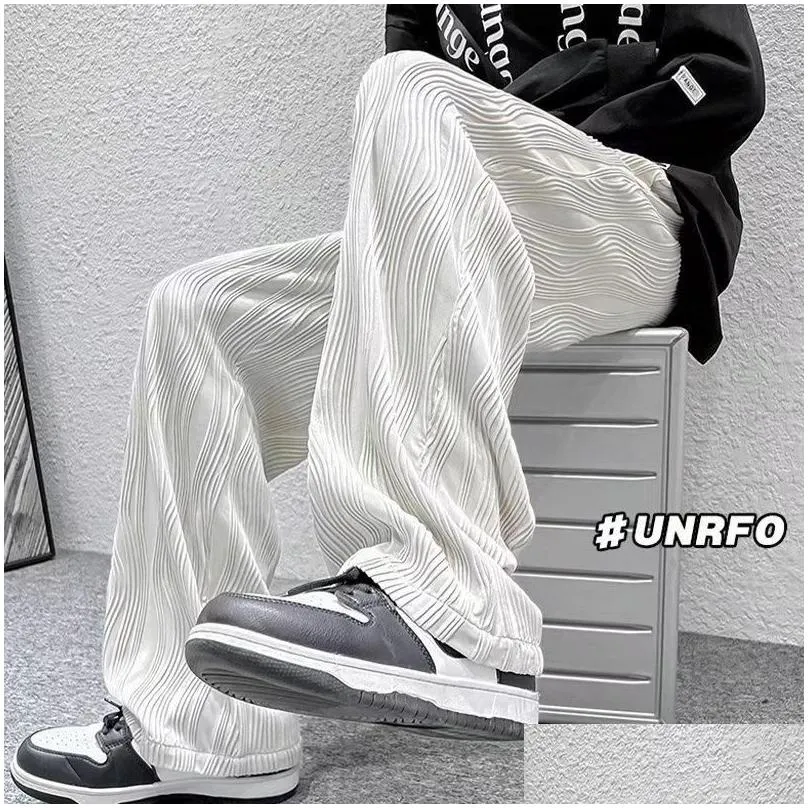 Men`S Pants Mens White Hip Hop High Waist Casual Sets Japanese Street Wear Tracksuit Man Jogger Gym M-3Xl Trouser Calcamens Drop Deli Dhucc