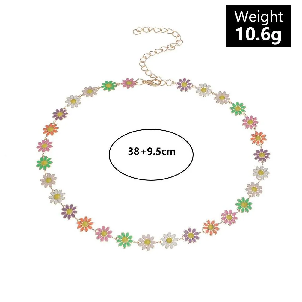 Chokers Elegant Flower Daisy Clavicle Necklace Chockers For Women Statement Bridal Wedding Party Jewelry Korean Choker Bead Pendant Bi Dh0Xk