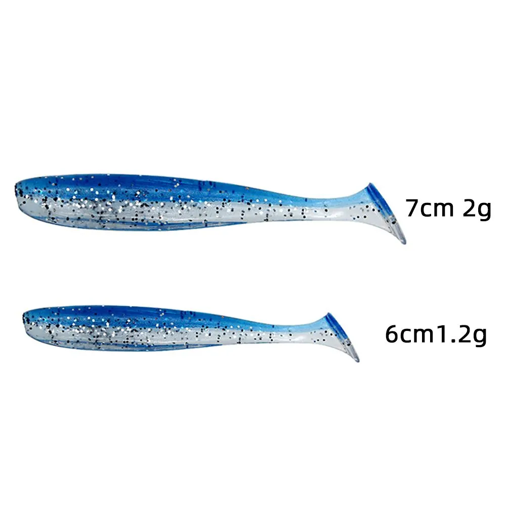 10pcs/bag Fishing Lures T Tail Soft Lures Silicone Bait 6.3cm 1.6g Carp Bass pike Jig Sea baits Fishing Swimbait Wobbler Tackle pesca