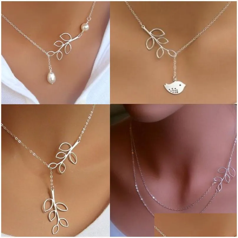 Pendant Necklaces 5 Styles Designer Jewelry Women Necklace Simple Infinity Cross Slide 925 Sier Chain Bird And Tree Drop Delivery Pend Dhz8U