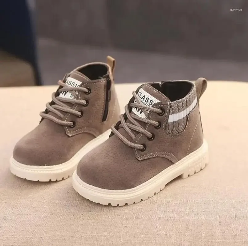 Boots Children Casual Shoes Autumn Winter Boys Fashion Leather Soft Antislip Girls 21-30 Sport Running