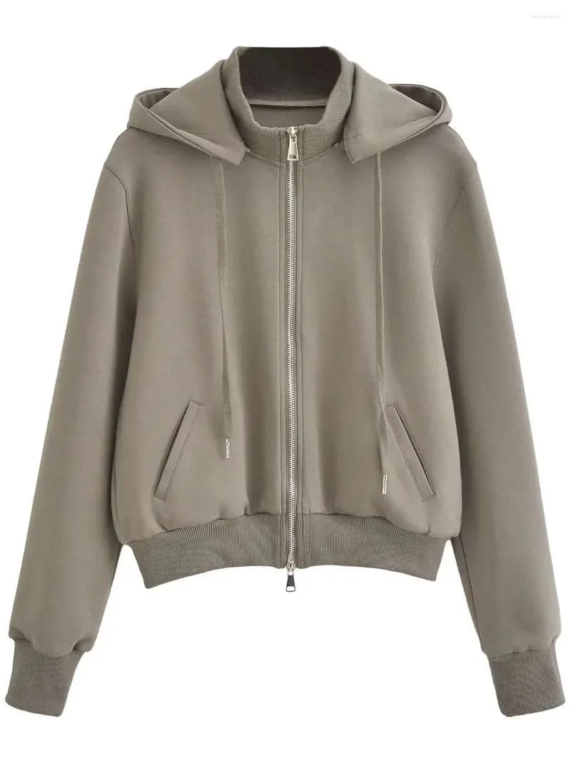 Women`s Hoodies Detachable Hooded Double Zippered Hoodie For Women 2024 Spring Loose And Versatile Casual Sports Cardigan Jacket RYYO