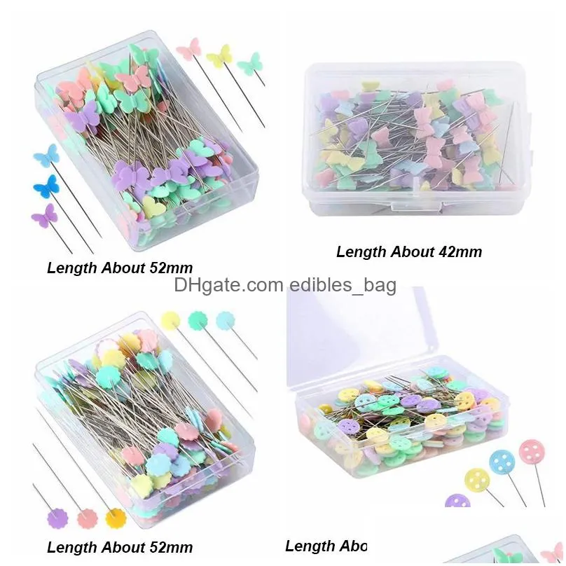 straight dressmaking pins dressmaker tool button flower head sewing pin quilting embroiderywork diy jewelry decoration accessories 100pcs/lot