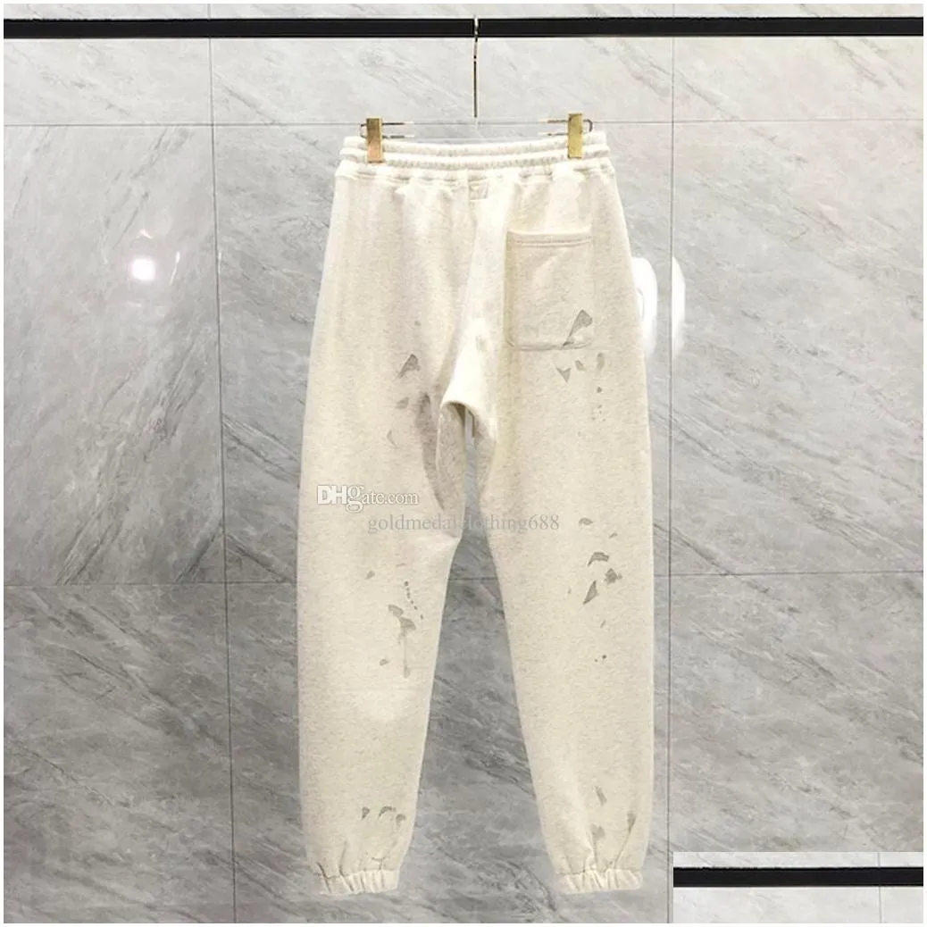 Mens Designer Pants Pants Depts Sweatpants Splash Ink Letter Pants Womens Loose Casual Pants Vintage Sport Trousers Luxury Brand Lovers Pants Size
