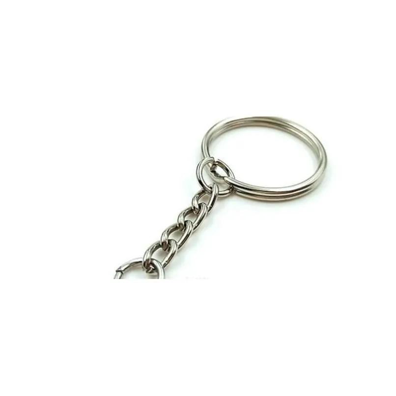 Outdoor Gadgets Polished 25Mm Keyring Keychain Split Ring With Short Chain Key Rings Women Men Diy Chains Accessories Drop Delivery Sp