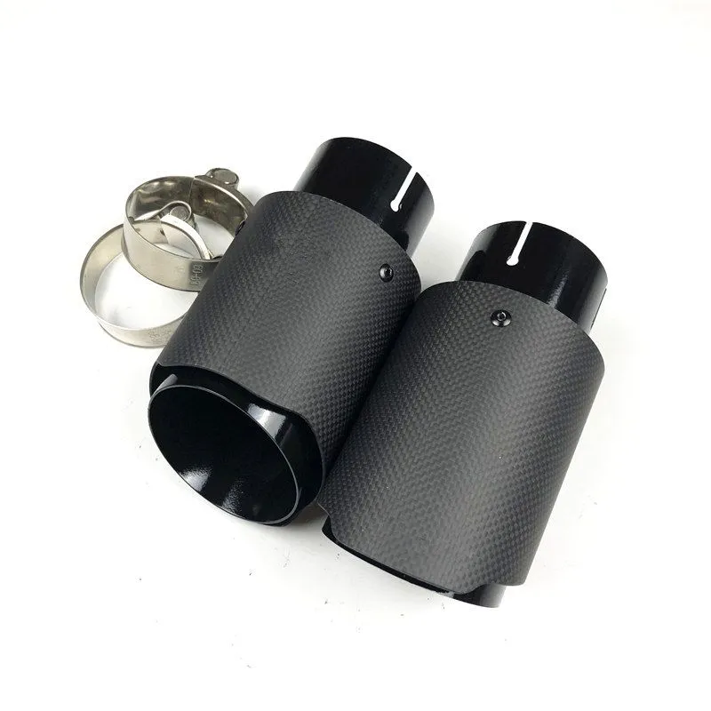 One Piece Full Matte carbon Fiber For Universal Akrapovic Exhaust Muffler Tail Tips Auto Car Cover Styling