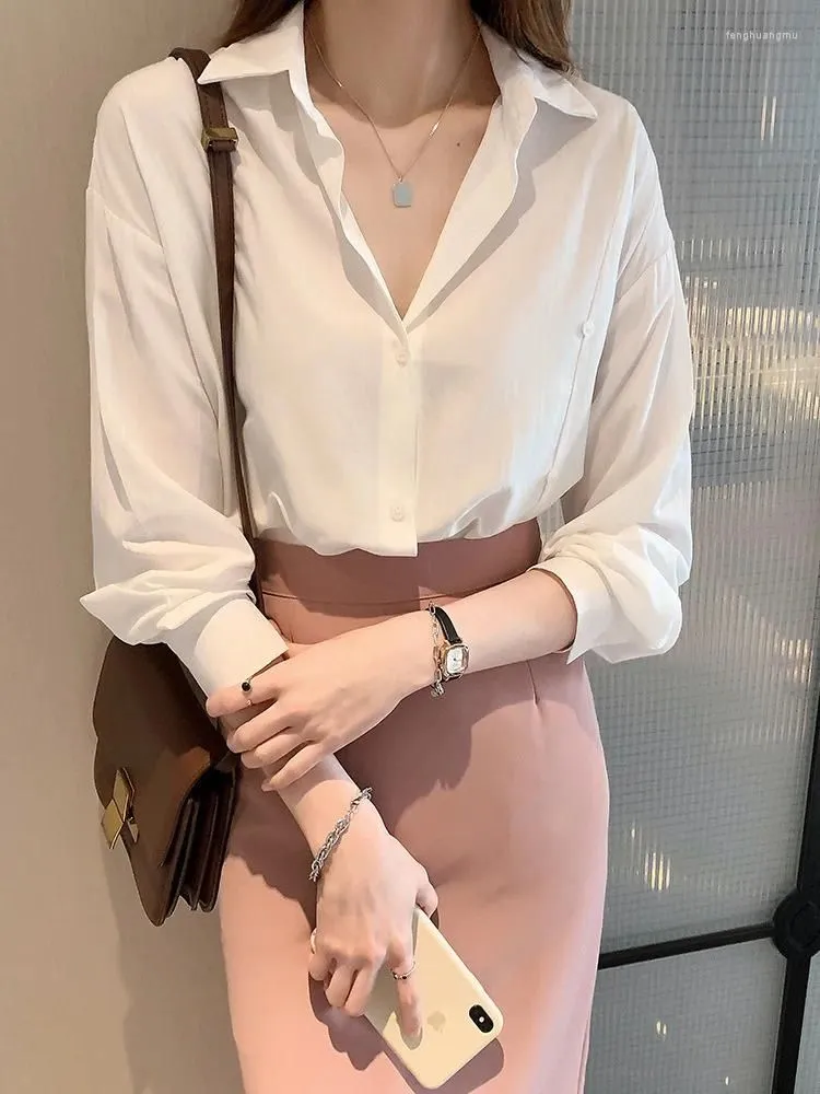 Women`s Blouses Little  Long Sleeved Shirt For Women Spring 2024 Hong Kong Style Foreign