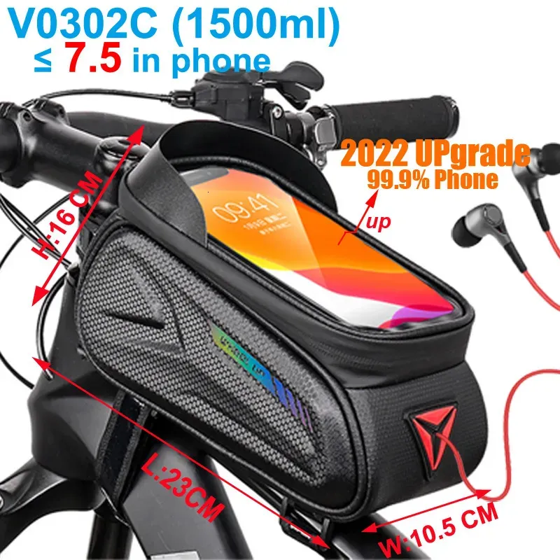 Panniers Bags Bicycle Bag Phone Holder Mount Bike Support Case Handerbar Waterproof Frame Top Tube Mtb Tools Accessories Wild Man