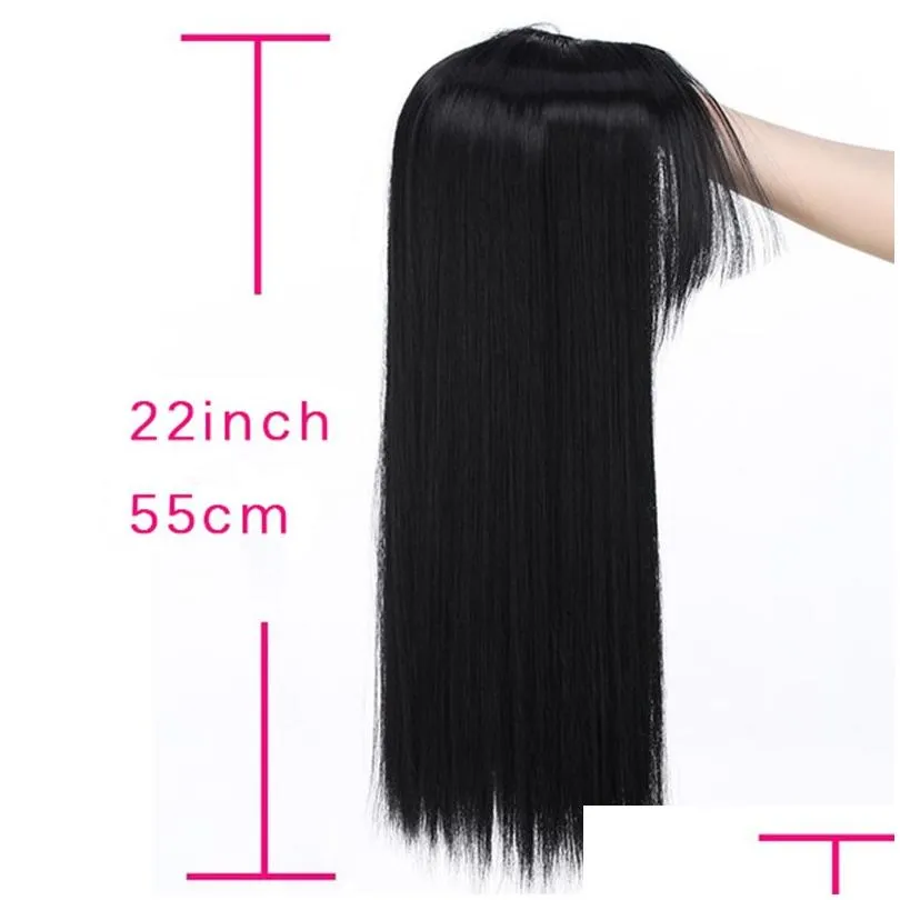 Gres Blonde Synthetic Hair Piece Women 3 Clips in Hair Extension with Bangs 22