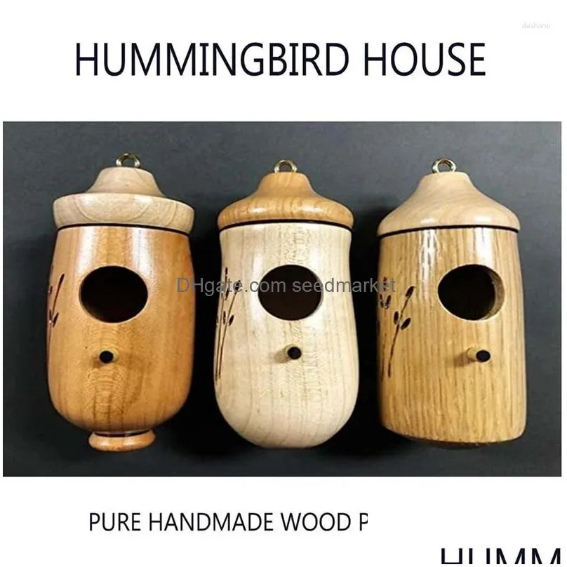 other bird supplies 2pcs house wooden for outside hanging houses nesting