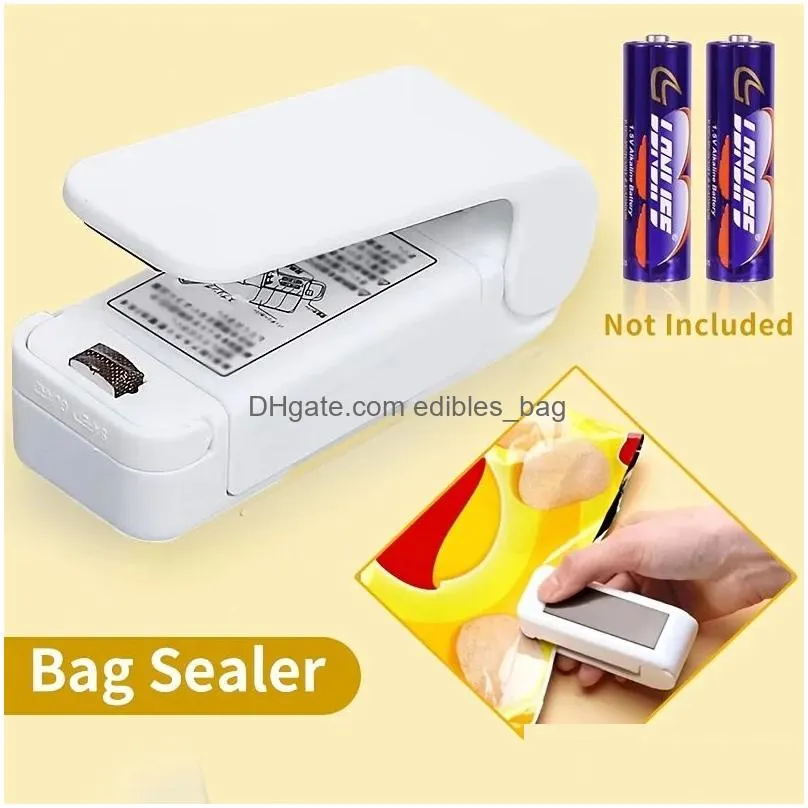 1pc portable bag heat sealer plastic package storage clip mini sealing machine handy sticker seal without battery