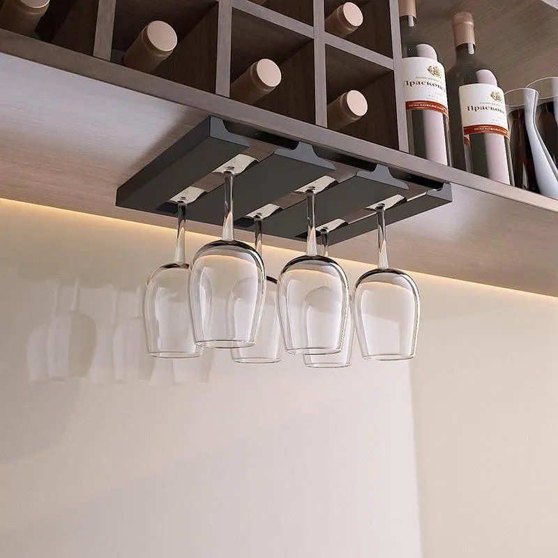 Organization Stainless Steel Red Wine Glass Cup Rack Goblet Storage Rack Wine Glasses Holder Kitchen Bar Stemware Hanging Rack Under