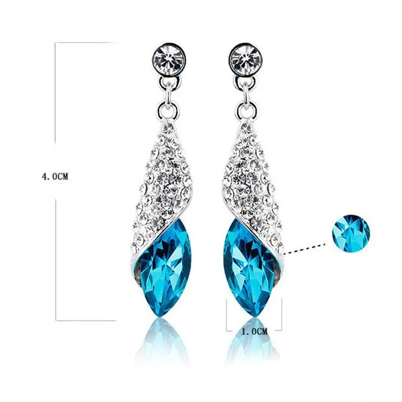 Dangle & Chandelier Luxury 925 Sier Diamond Earrings Sparkling Austria Crystal Long For Women Wedding Bridal Jewelry Drop Delivery Dh7Ic