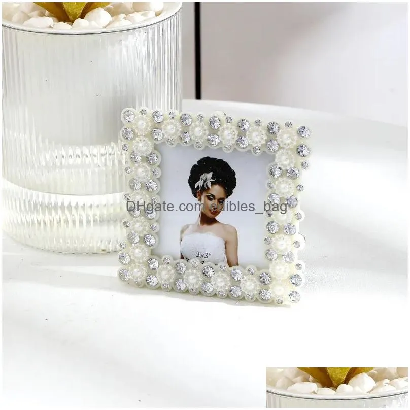 frame selling est 3/6/7/8/10 inch plastic frame inlaid pearl glass wedding p o frame birthday gift item picture desktop frame