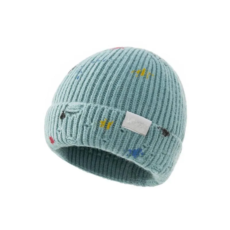 Caps & Hats #40 Toddler Baby Kids Boy Girl Cap Pigment Dot Dyed Solid Color Warm Woollen Knitted Czapka Zimowa