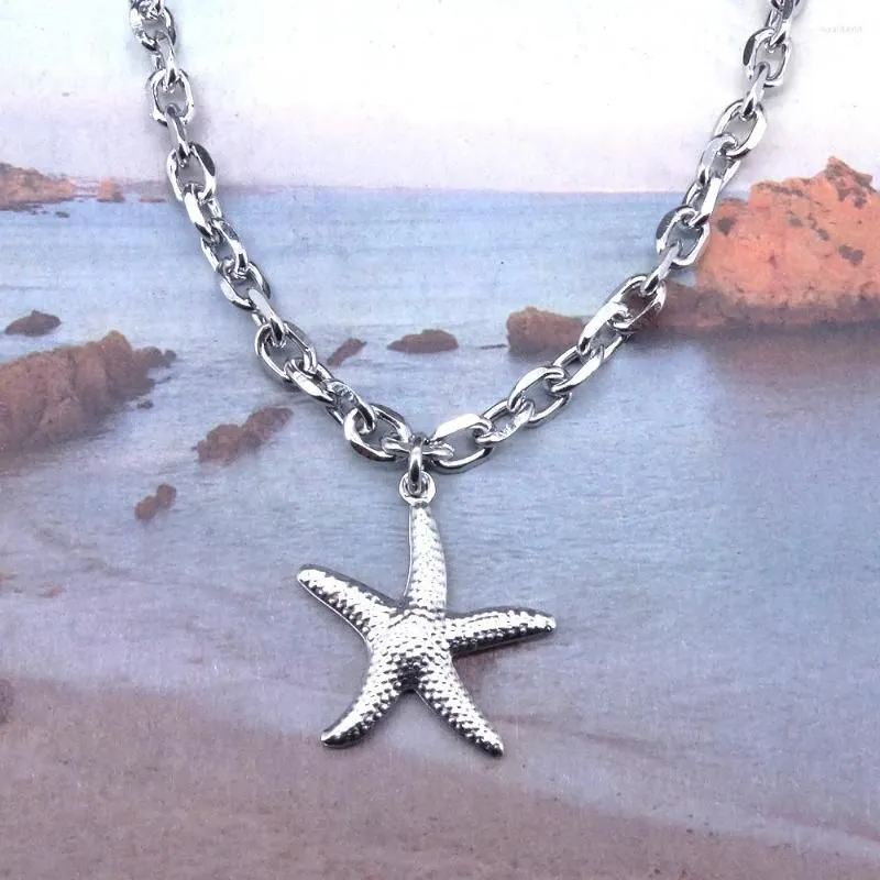 Anklets Women Ankel Bracelets Starfish Charm Stainless Steel 23 5 Cm 9-11 Inches Vintage Fashion Jewelry Punk Fan Factory Offer