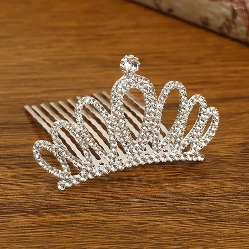 Hair Accessories Kids Crystal Tiara Crowns Beautiful Headdress Clip For Girls Bridal Wedding Birthday Cosplay