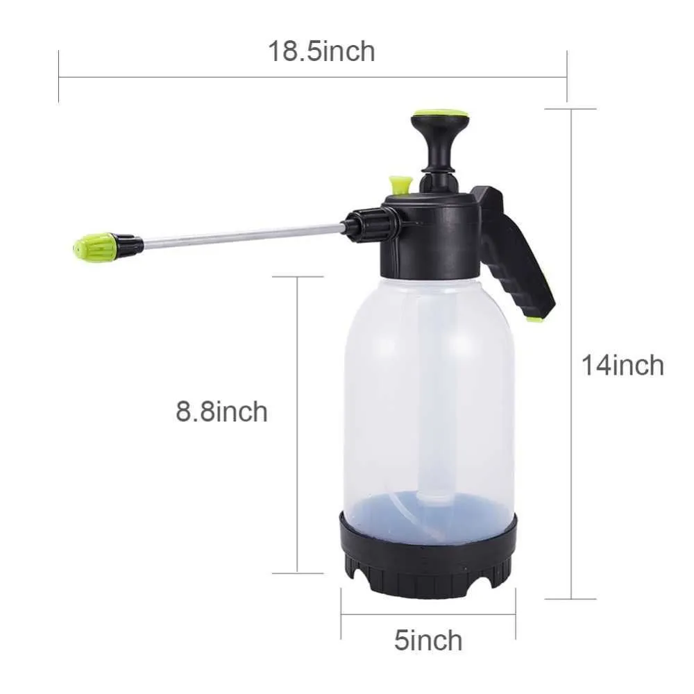 2L Car Wash Garden Pump Sprayer Bottle Watering Potted Plants Seed w/ Spray Lance Nozzle